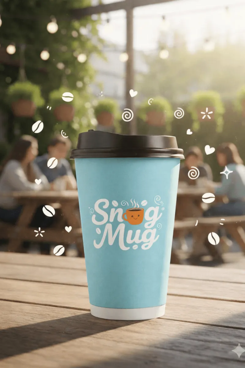 Custom printed hot paper cup with lid