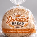 Custom printed clear bakery bread bag with flatbread – custom printed packaging by Texas Food Pack