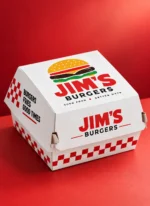 Custom printed paperboard burger clamshell box – custom printed packaging by Texas Food Pack