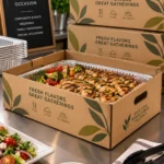 Custom printed corrugated catering box with food tray – custom printed packaging by Texas Food Pack