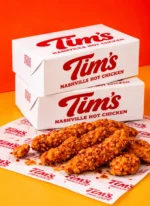 Custom printed fast-top chicken box with chicken tenders – custom printed packaging by Texas Food Pack