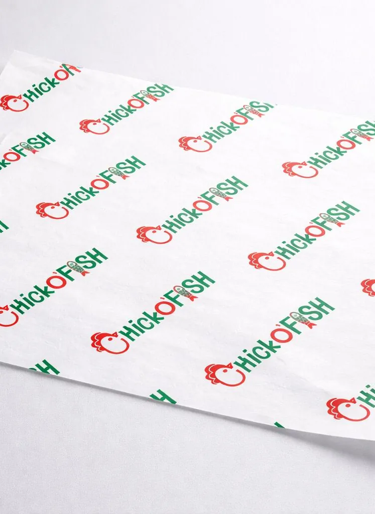 Custom printed greaseproof paper wrap sheet – custom printed packaging by Texas Food Pack