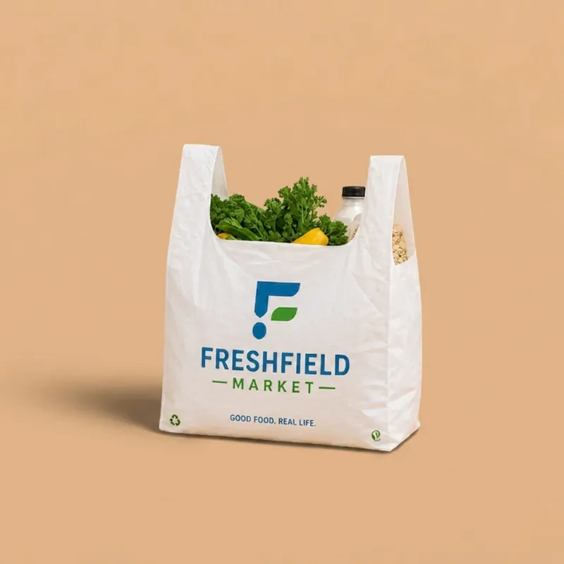 Custom printed plastic carryout bag – custom printed packaging by Texas Food Pack