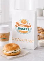 Custom printed white SOS paper bag for bakery items – custom printed packaging by Texas Food Pack
