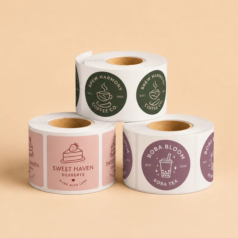 Custom printed stickers and roll labels – custom printed packaging and branding by Texas Food Pack
