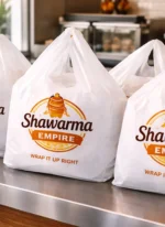 Custom printed t-shirt plastic carryout bags – custom printed packaging by Texas Food Pack
